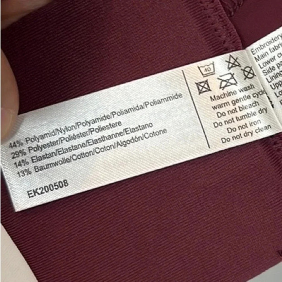 NWT Amoena Isadora Non-Wired Bra - Burgundy Size 42DDD - Picture 7 of 8